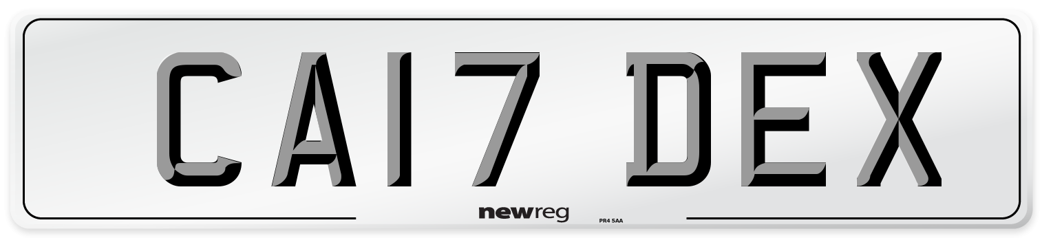 CA17 DEX Number Plate from New Reg